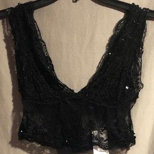 Windsor Beaded/Sequence Black Bralette Medium
